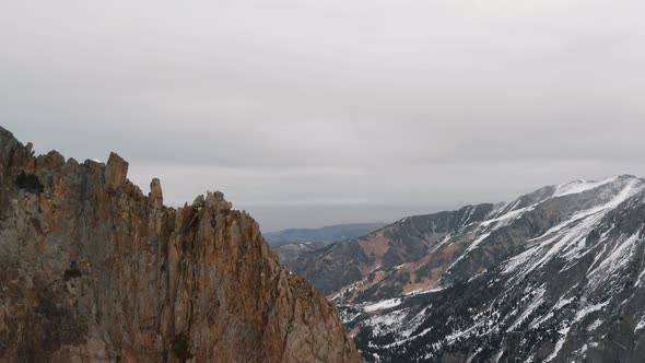 Aerial Landscape of Beautiful Winter Mountains