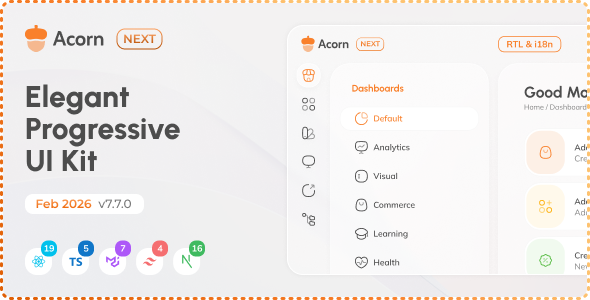Acorn - Nextjs React Admin Dashboard (React 19)