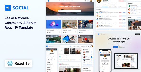 Social - Social Network, Community & Forum React 19 Template