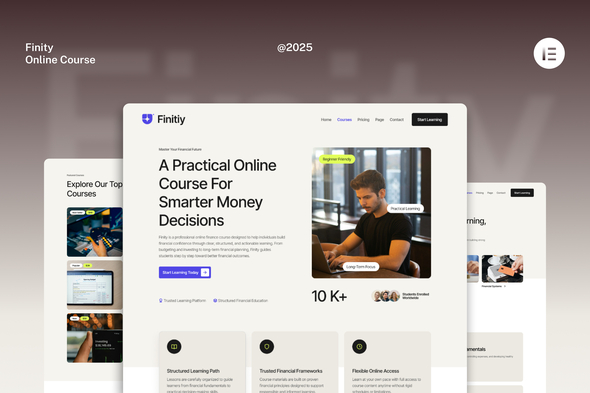 Finity - Financial Online Course Website Elementor Template Kits
