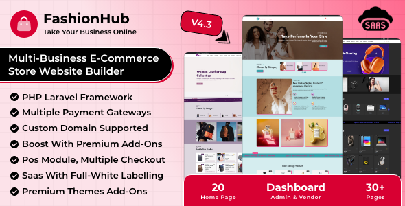 FashionHub SaaS - eCommerce Website Builder For Seamless Online Business