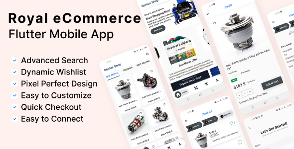 Royal eCommerce - Auto Parts Online Store Android and IOS Flutter App