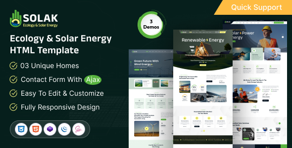 Solak - Ecology & Solar Energy HTML Template
