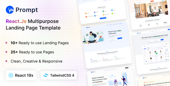 Prompt - Tailwind CSS & React Multipurpose Landing Template