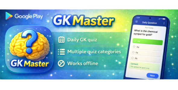 GK Master - Offline General Knowledge Quiz App with AdMob & Material Design 3