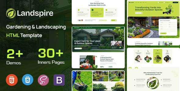 Landspire - Gardening and Landscaping HTML Template