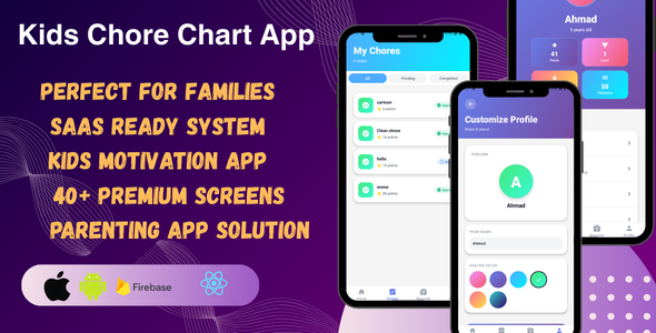 ChoreQuest – Kids Chore Chart & Allowance Tracker SaaS | React Native (IOS & Android)