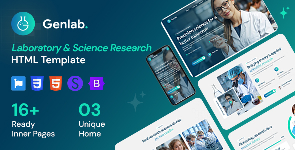 Genlab - Laboratory & Science Research HTML Template