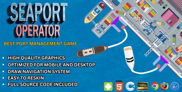 Seaport Operator | Hyper Casual Navigation Game | Construct 3 | HTML5
