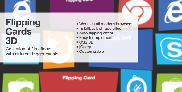 Flipping Cards 3D with jQuery/CSS3