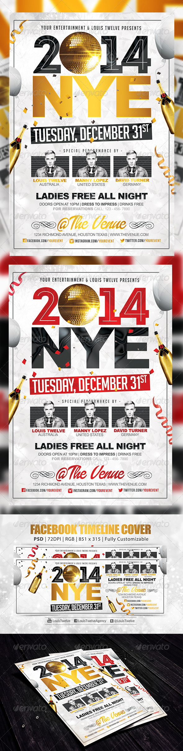NYE Party 2 | Flyer + FB Cover