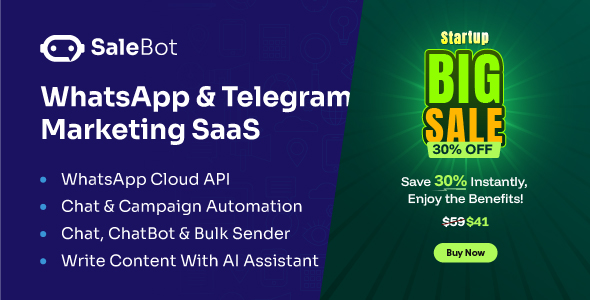 SaleBot - WhatsApp And Telegram Marketing SaaS - ChatBot & Bulk Sender