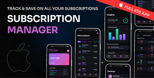 SubRadar – Subscription Tracker iOS App (SwiftUI + SwiftData)