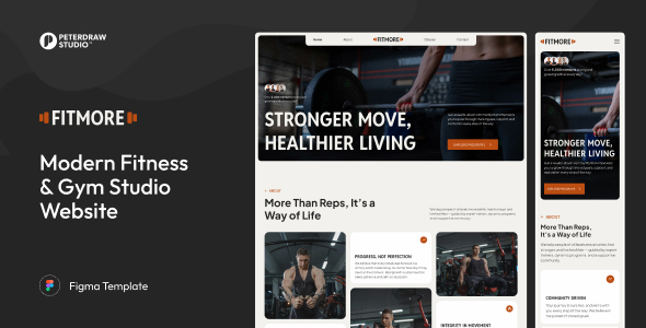 FitMore – Modern Fitness & Gym Studio Website Template