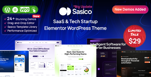 Sasico - SaaS & Tech Startup WordPress Theme