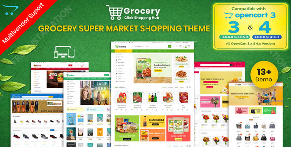 Grocery and Shopping OpenCart 3.X Multistore Theme (Shopping, Mall)