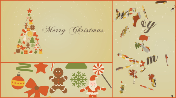 Christmas New Year Greetings & 20 elements