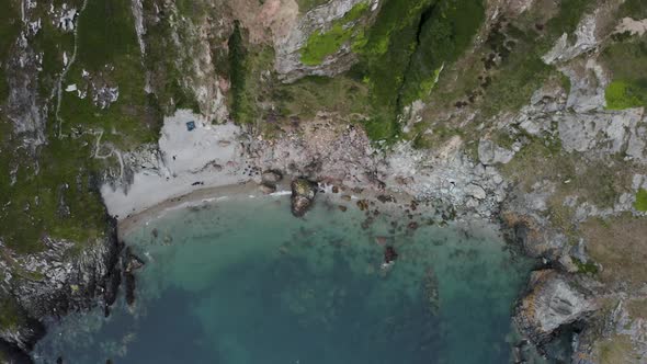Aerial view of the hidden beach at Howth, Dublin
