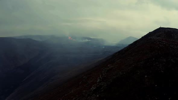 Aerial View Of The Steam Vent From The Fumaroles Of The Erupting Volcano.