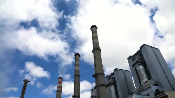 Smoke From Factory Over Blue Sky