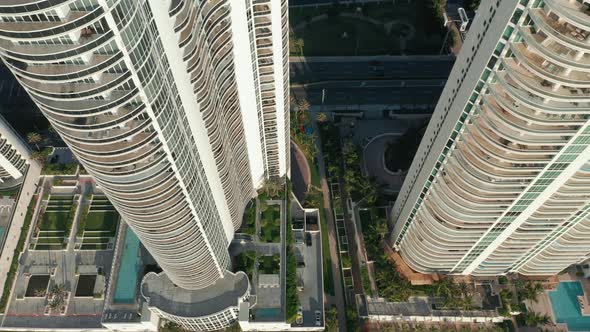  Aerial View on Prestige Real Estate in Skyscrapers in Sunny Isles Beach