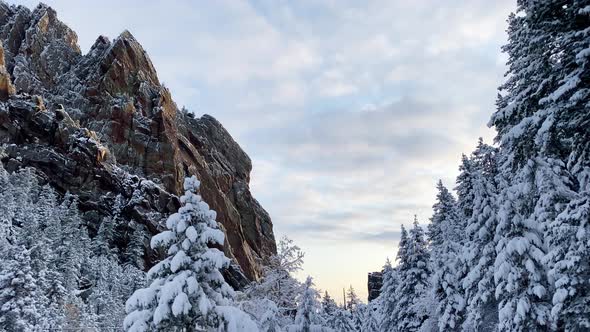 Fresh snow covers the landscape near Boulder Colorado