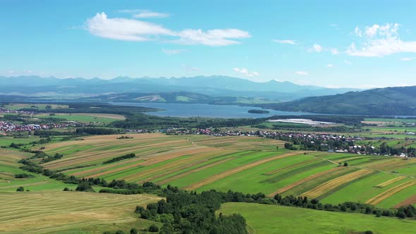 Aerial view of nature in Orava, Slovakia