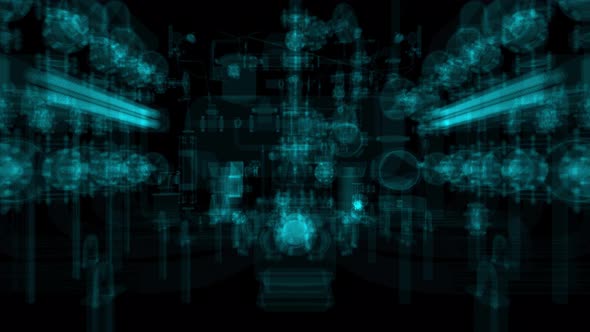 Particle Hologram Industrial Equipment Valves Pipes and Sensors alt