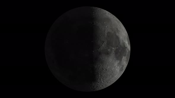 Moon Phases  Northern Hemisphere Timelapse Rendered Video Moon Rotation