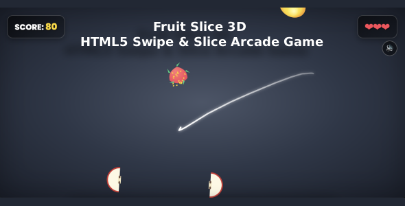 Fruit Slice 3D – HTML5 Swipe & Slice Arcade Game