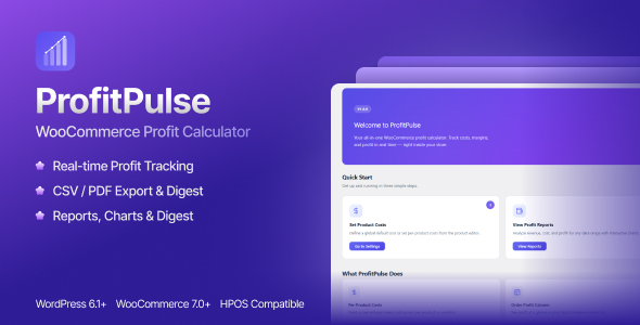 ProfitPulse – WooCommerce Profit Calculator