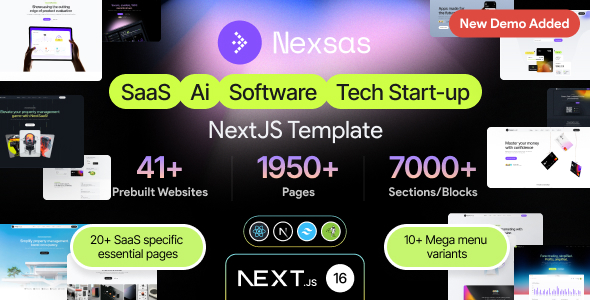 Nexsas | SaaS, Software, Startup Next.js Template