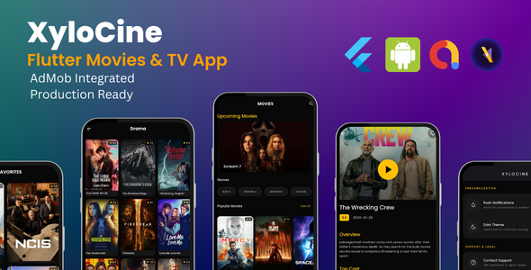 XyloCine – Flutter Movies & TV Shows App with AdMob Monetization  – Android
