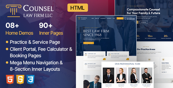 Counsel | Law Firm HTML Template