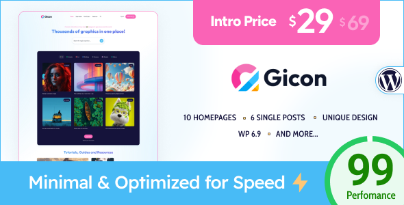 Gicon - Modern & Lightweight Blog for WordPress