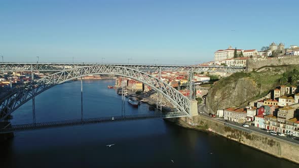 Dom Luis Bridge in Historic District of Porto