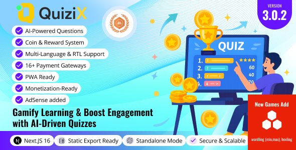 QuiziX – AI Quiz & Trivia Game | Laravel + Next.js Gamified Quiz Platform