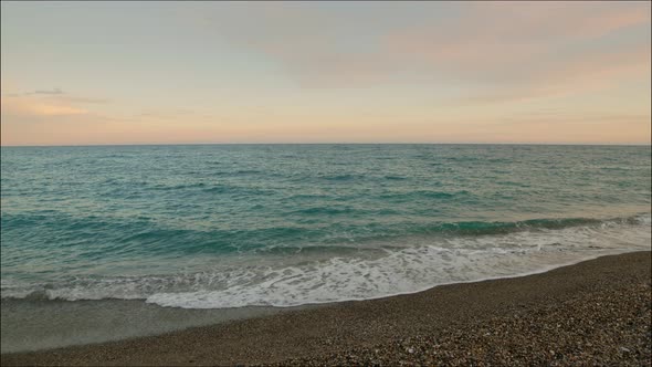 Calm coast Ocean at Sunset