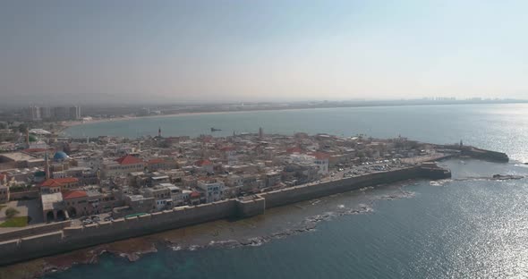 Aerial view of view Old City of Acre, Acre, Israel.