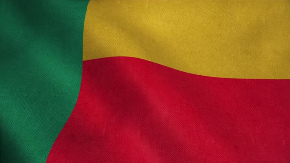 Benin Flag Waving in the Wind