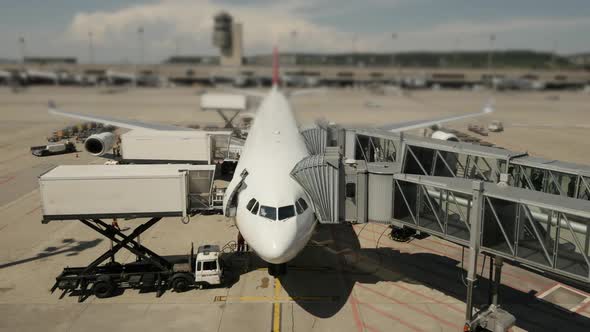 Business Aircraft Jet Parking at International Airport Gate alt