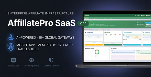 AffiliatePro SaaS: AI-Powered Enterprise Affiliate & Multi-Vendor Engine (17-Layer Fraud Defense)