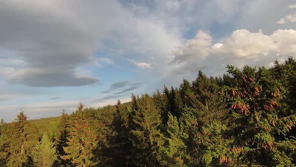 Aerial Cinematic Shot High Speed Sport Fpv Drone Flying Over Natural Mountain Cliff Surrounded