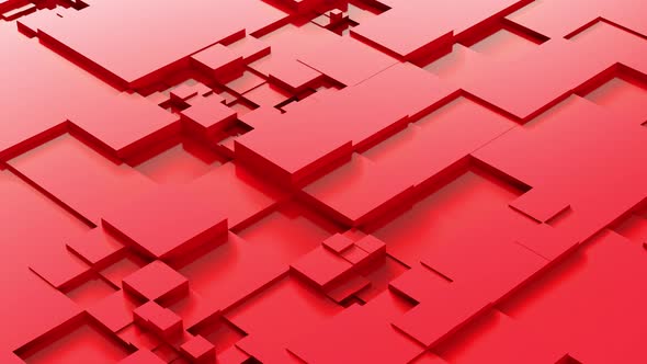 Abstract Cubic Hi-tech Background Red