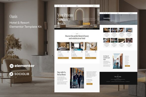 Oasis - Hotel & Resort Elementor Template Kit