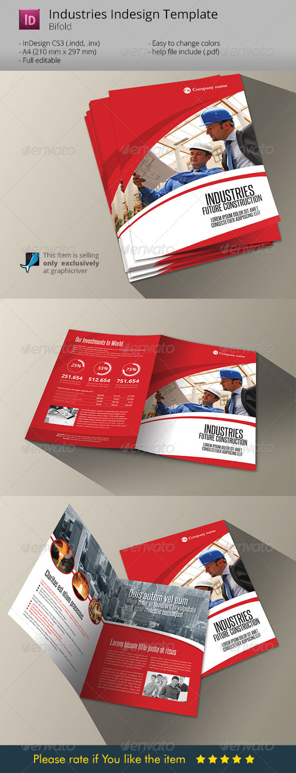 Industries Bifold Template Indesign Brochure A4