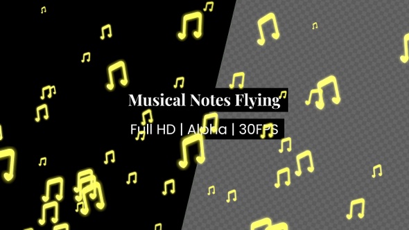 Yellow Musical Notes Flying alt