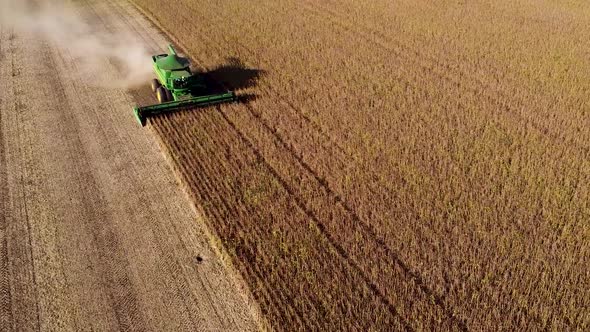 Machine Harvesting Soybeans