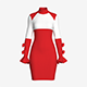 Girls High Neck Ribbed Bodycon Dress | Marvelous / Clo3d / obj / fbx - 3DOcean Item for Sale