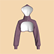 Girls Open Front Cropped Hoodie | Marvelous / Clo3d / obj / fbx - 3DOcean Item for Sale